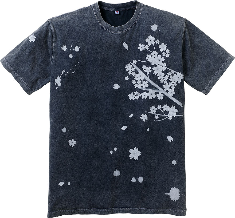 倉敷染 プリント入 デニム調半袖Tシャツ さくら【5S-30212】 – CLALAFOR