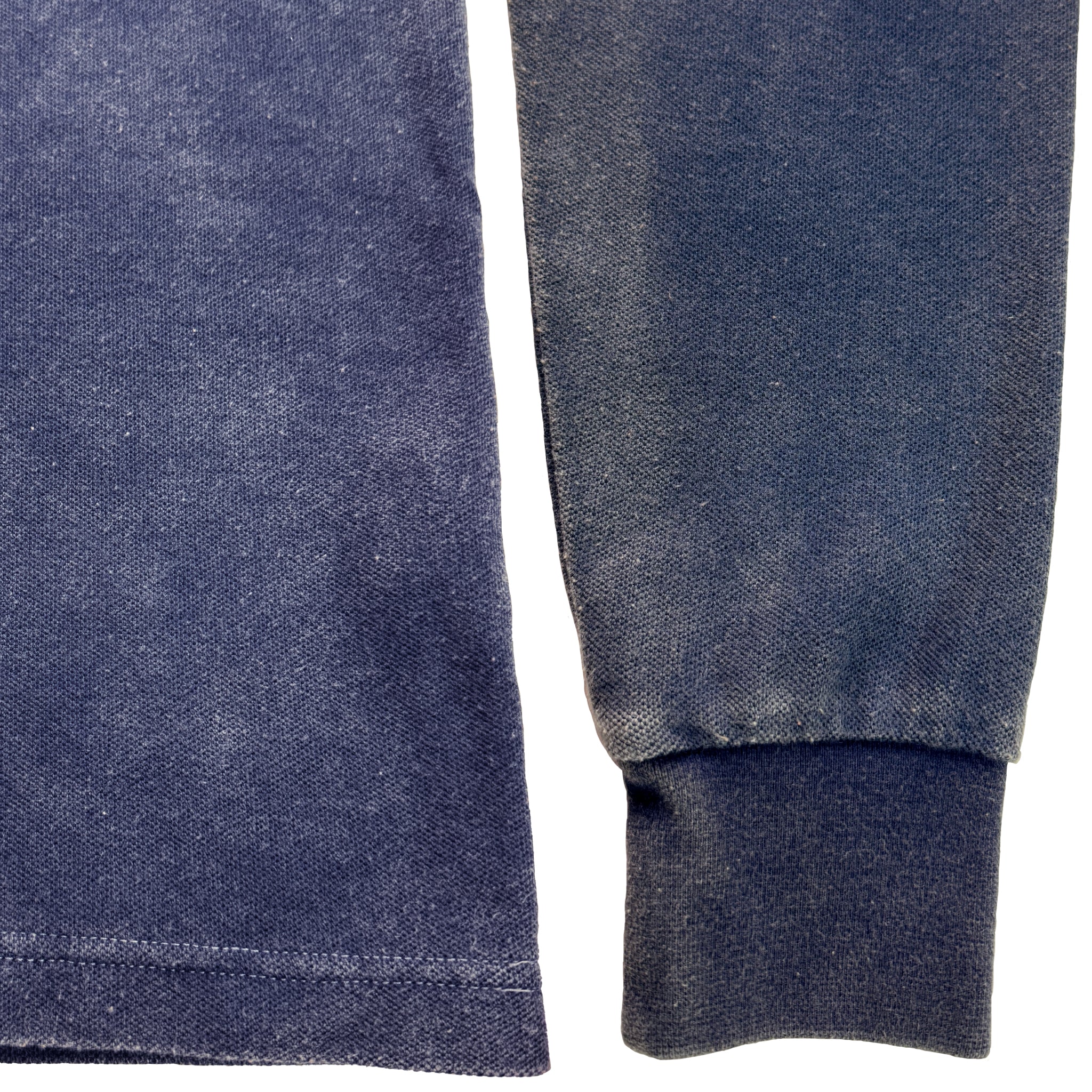 倉敷染　デニム調ヘビーウェイト長袖ポロシャツ【5F-210DNM】