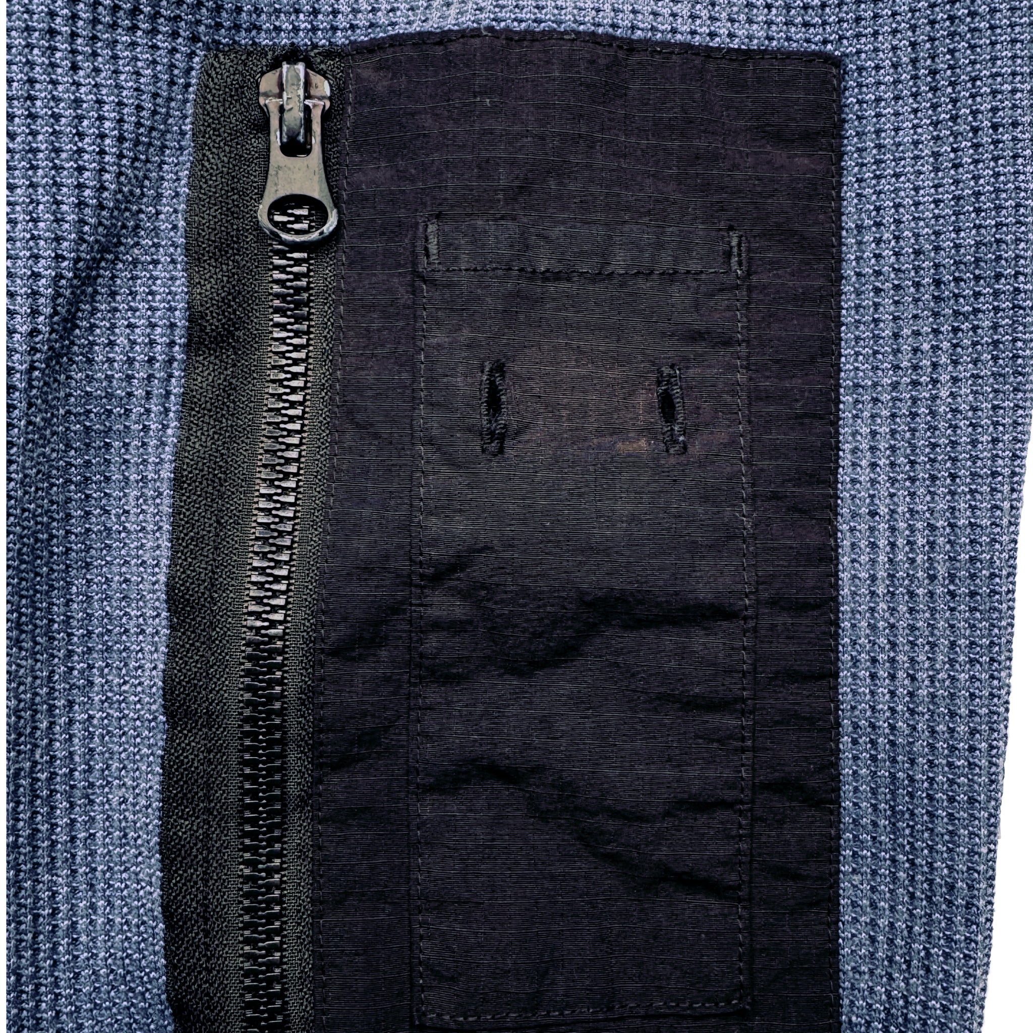 倉敷染　デニム調ワッフル長袖Ｔシャツ【5F-8131DNM】