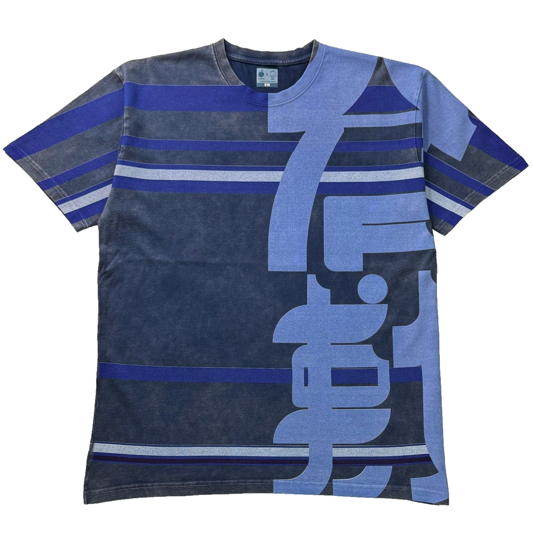倉敷染　デニム調半袖Ｔシャツ　倉敷ロゴ風【5P-3021THL】