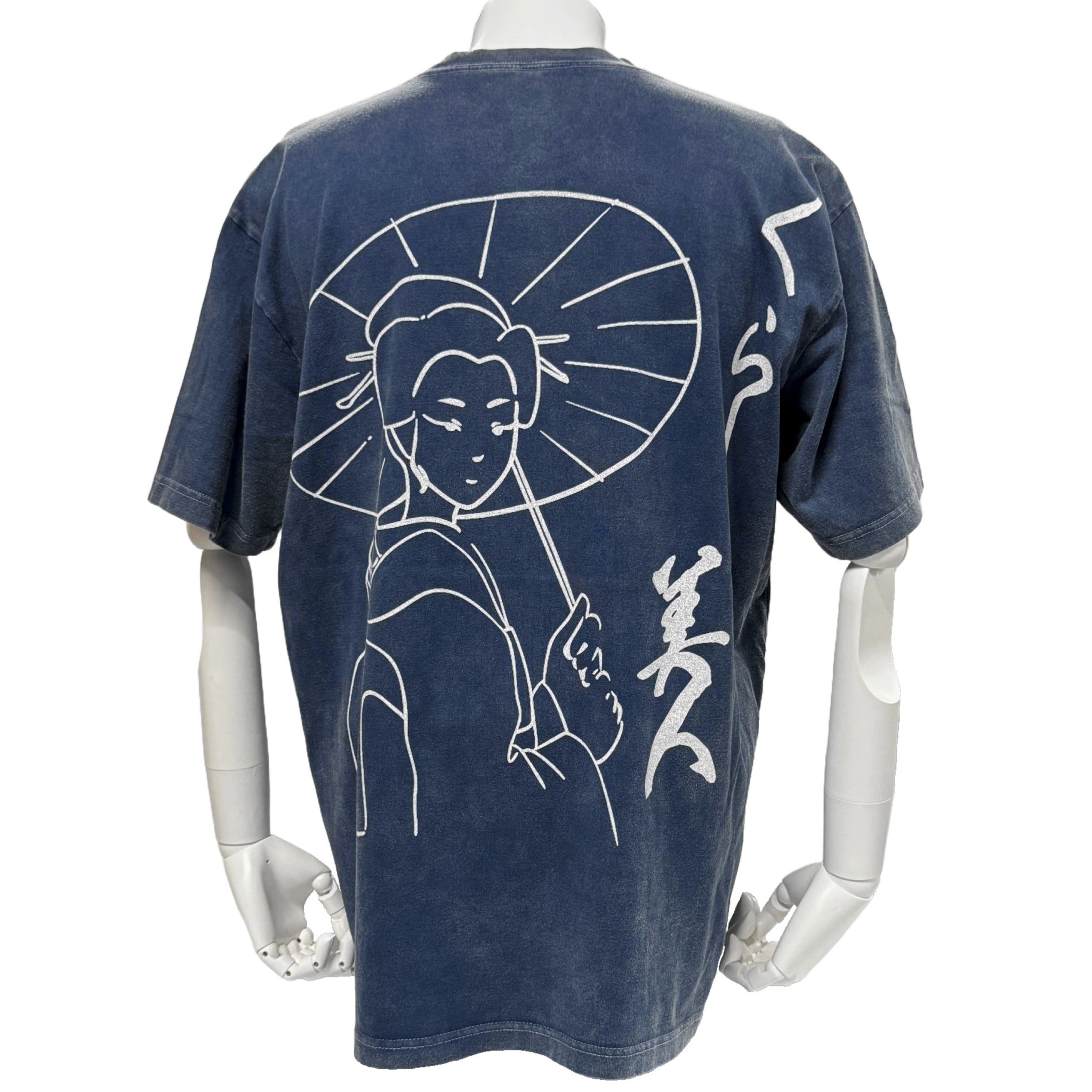 倉敷染　デニム調半袖Ｔシャツ　くらしき美人【5P-3021TMB】