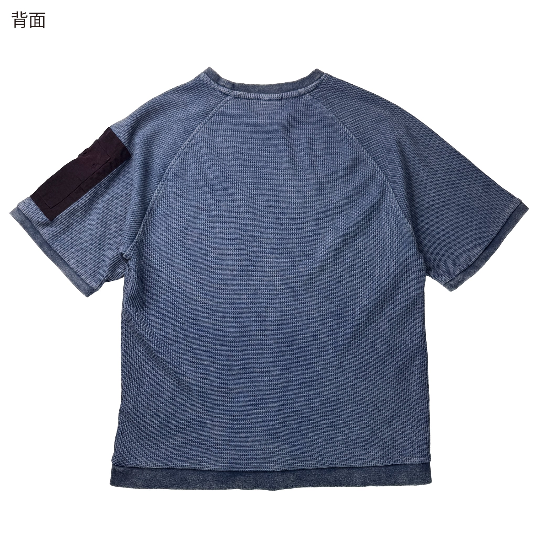 倉敷染　デニム調ワッフル半袖Ｔシャツ【5S-8130DNM】