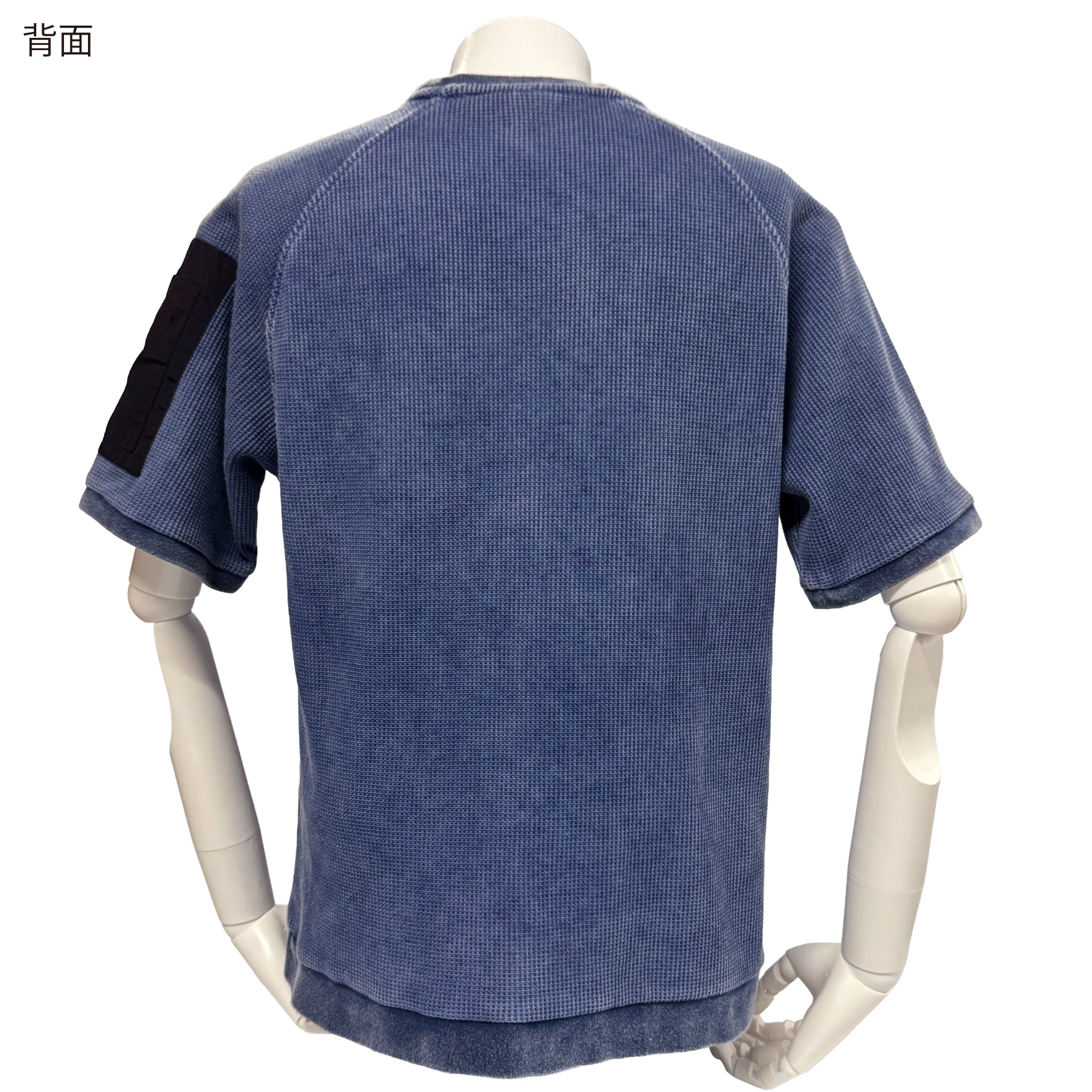 倉敷染　デニム調ワッフル半袖Ｔシャツ【5S-8130DNM】